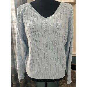 Nordstrom BP Cable Knit V-Neck Sweater Bow Back NEW